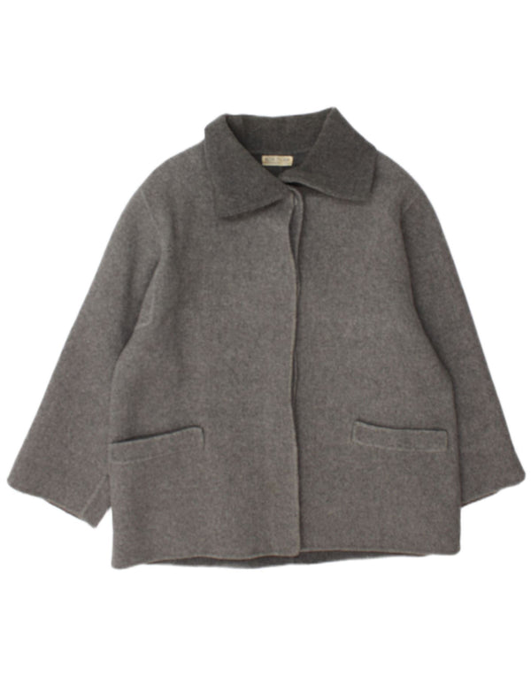 Sobretudo feminino Alta Moda UK 16 grande espinha de peixe cinza