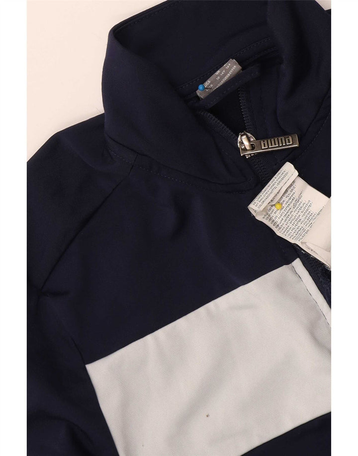 Jaqueta Puma Meninos Treino Top 13-14 Anos Azul Marinho Colorblock Poliéster