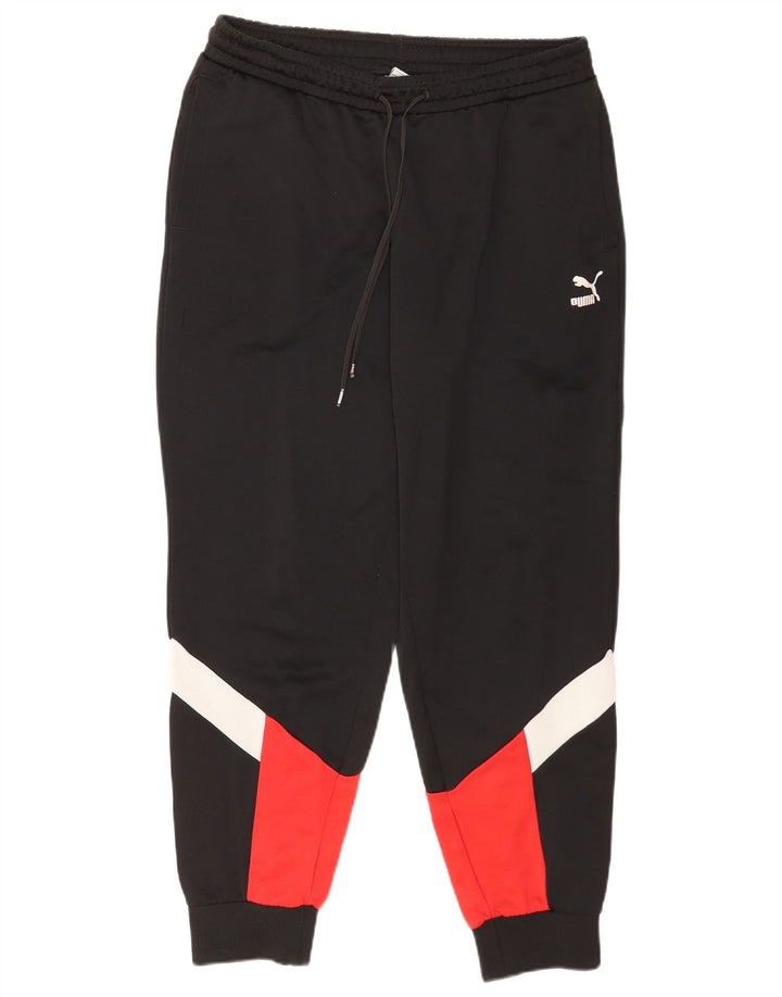 Calça esportiva masculina Puma Joggers grande poliéster colorblock preto