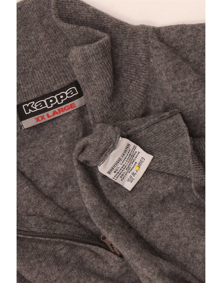 Suéter masculino Kappa com zíper e gola 2XL lã de cordeiro cinza