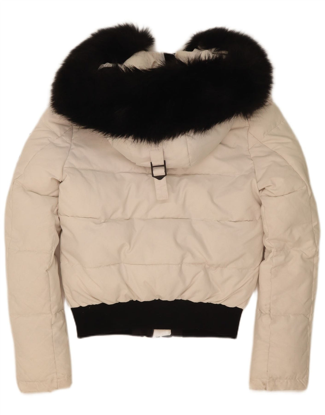 Jaqueta acolchoada superdimensionada com capuz feminino Superdry UK 8 Small White Colourblock