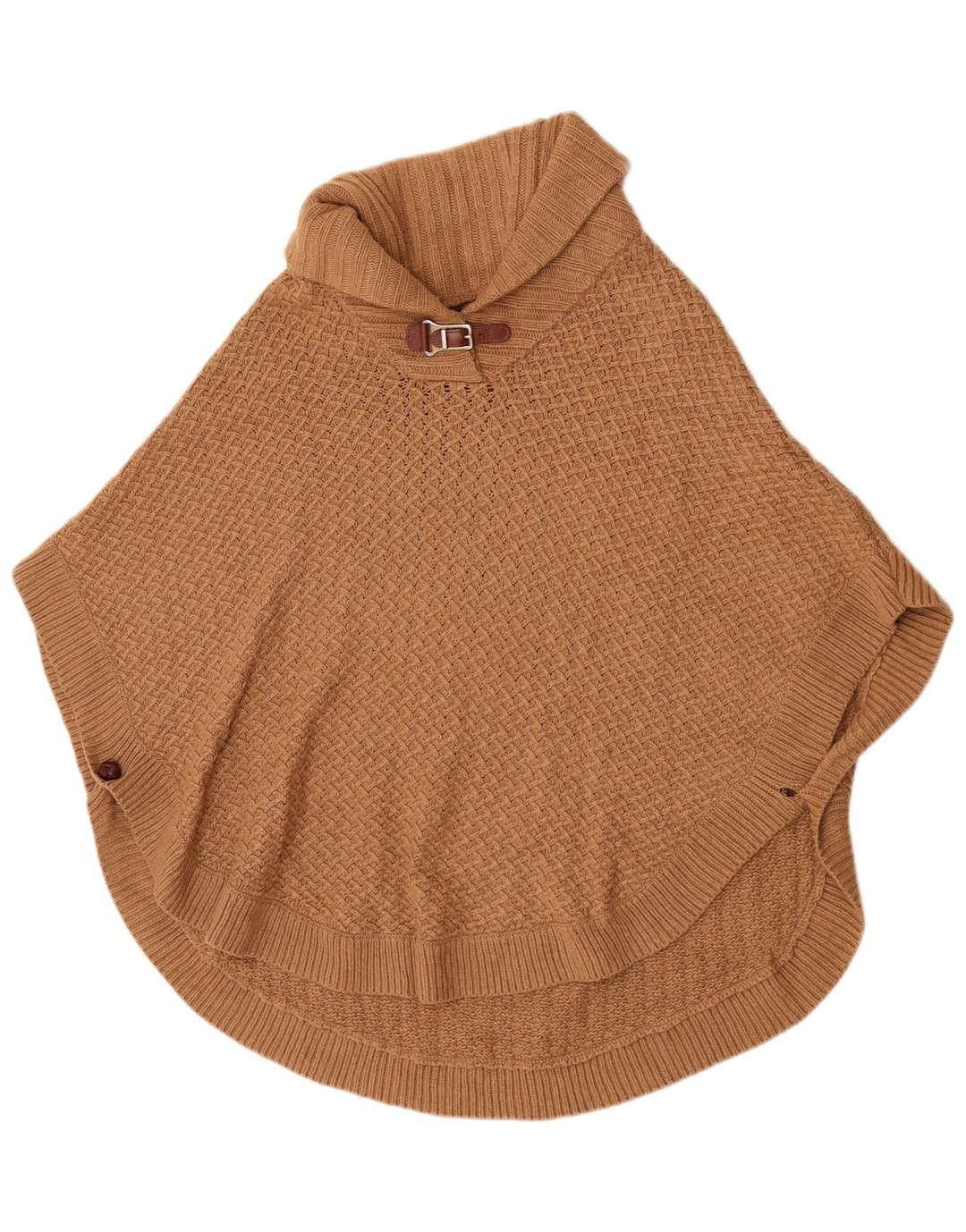 Massimo Dutti Poncho Jumper feminino US 8 lã marrom médio