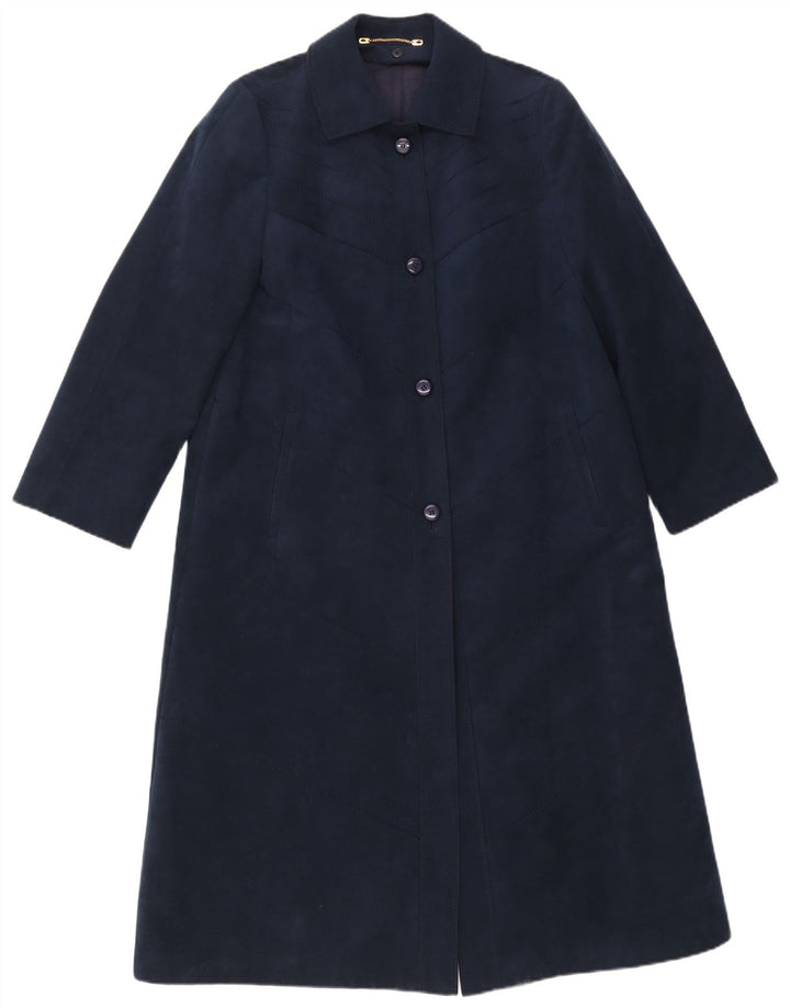 Sobretudo feminino Ralph UK 14 viscose azul marinho médio