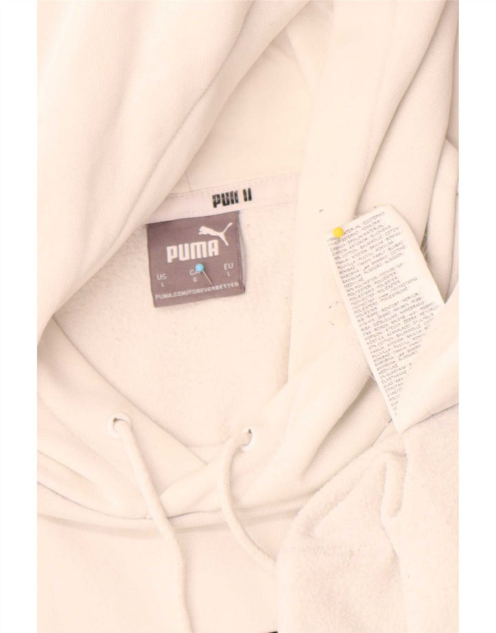 Puma masculino gráfico moletom com capuz grande algodão branco