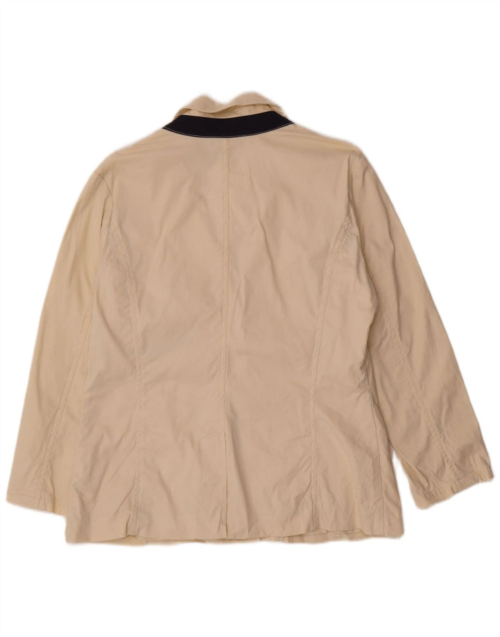 Jaqueta blazer feminina Nautica com 3 botões US 10 grande algodão bege