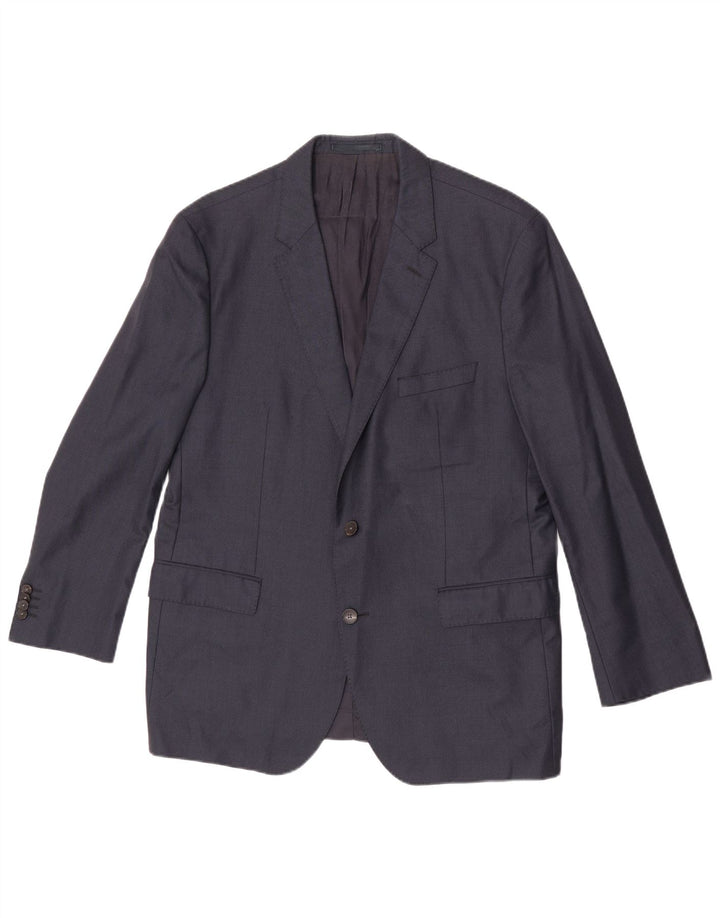 Jaqueta Blazer Masculina Hugo Boss com 2 Botões EU 54 2XL Lã Azul Marinho