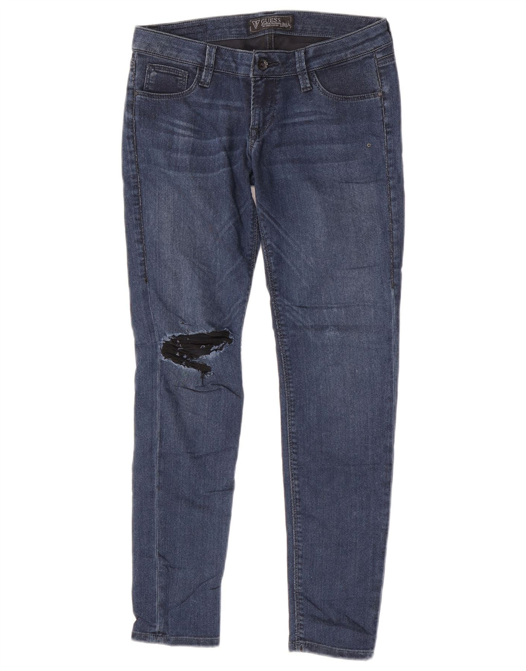 Calça jeans feminina Guess Beverly Distressed W29 L27 azul poliéster