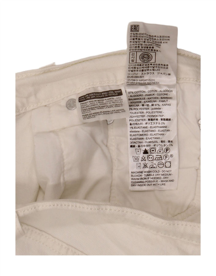 Shorts jeans feminino 501 da LEVI'S W30 algodão branco médio