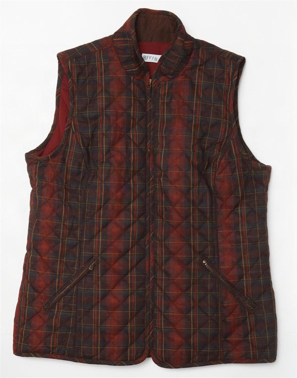 Colete acolchoado feminino Orvis UK 14 poliéster xadrez médio multicolorido
