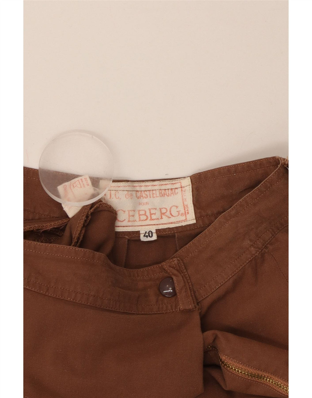 ICEBERG Saia feminina de cintura alta em linha A IT 40 pequena W24 algodão marrom