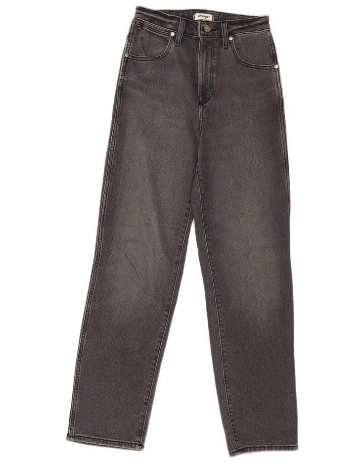 Wrangler feminino mom jeans reto W25 L32 algodão cinza