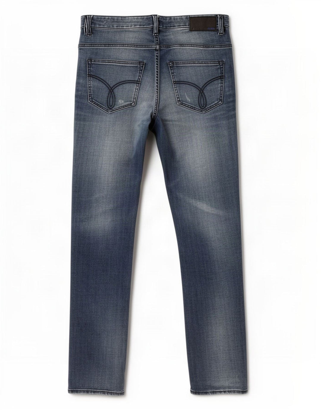 Calça jeans reta masculina Calvin Klein desgastada W34 L34 azul algodão