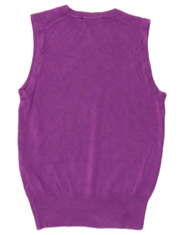Zara Womens Vest Tank Top UK 10 Pequeno Roxo Viscose