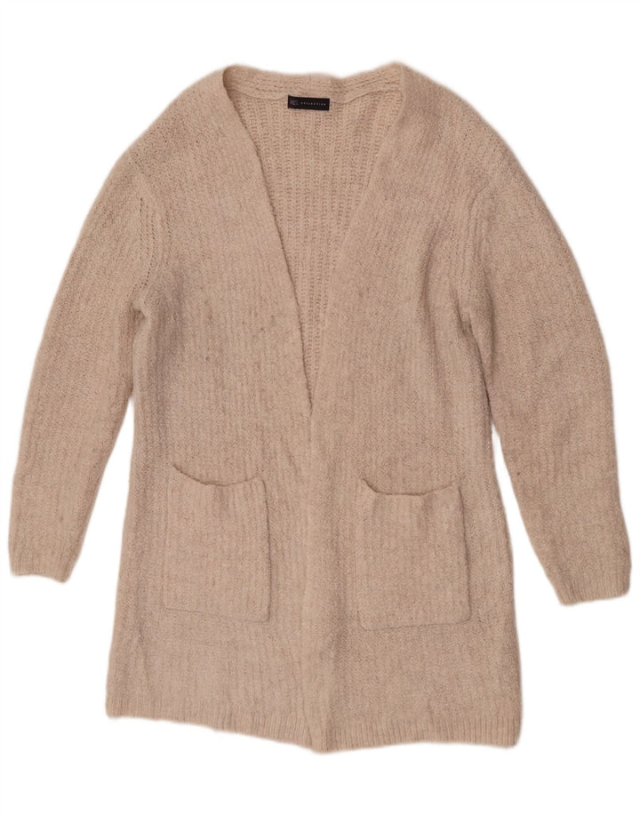 Suéter cardigã feminino Longline Marks & Spencer Reino Unido 12 Médio Off White