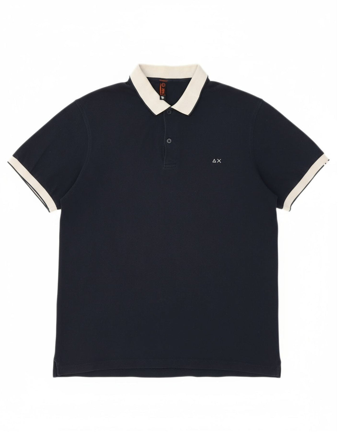 Camisa polo masculina SUN68 grande algodão preto