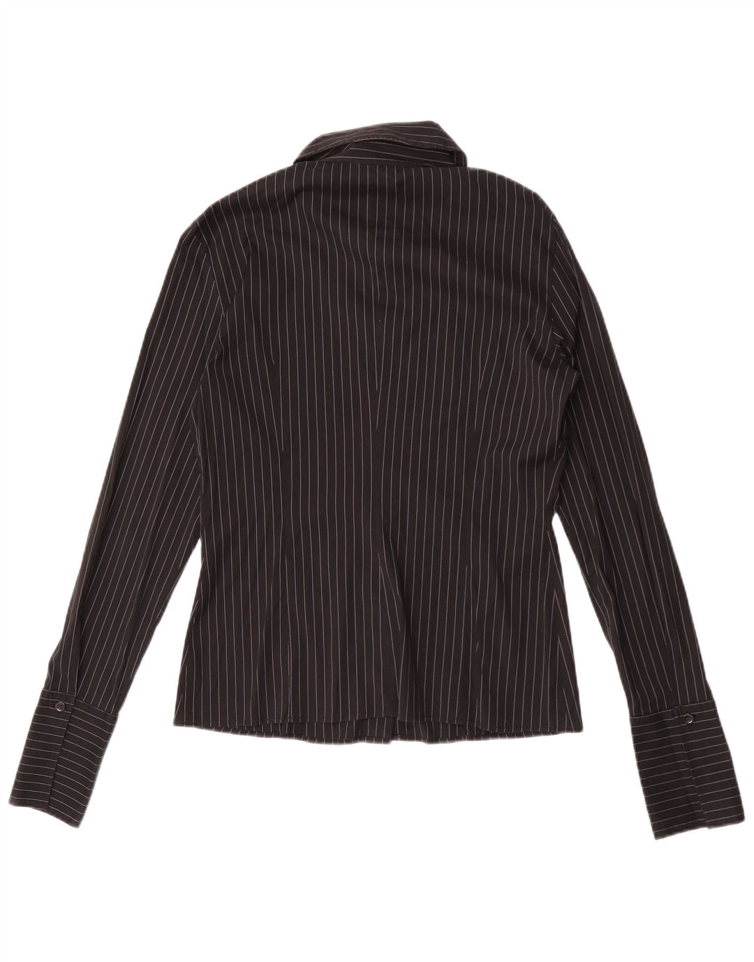 Camisa feminina Max & Co. Reino Unido 14 risca de giz preta média