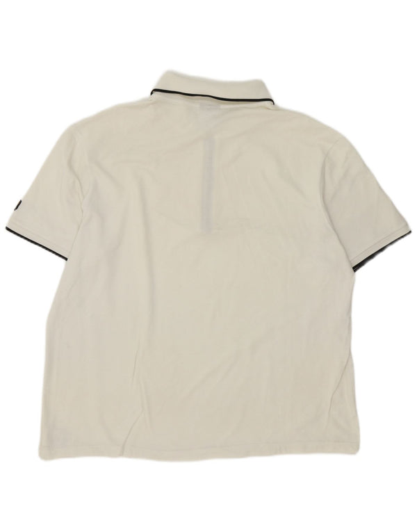 Camisa polo masculina Paul & Shark XL de algodão listrado branco