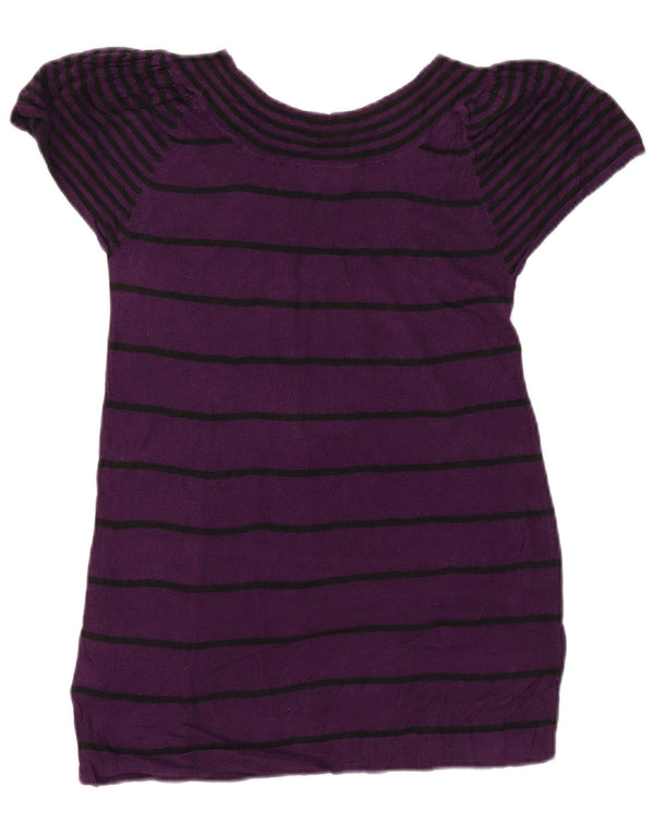 Blusa feminina MOSSIMO UK 8 algodão listrado roxo pequeno