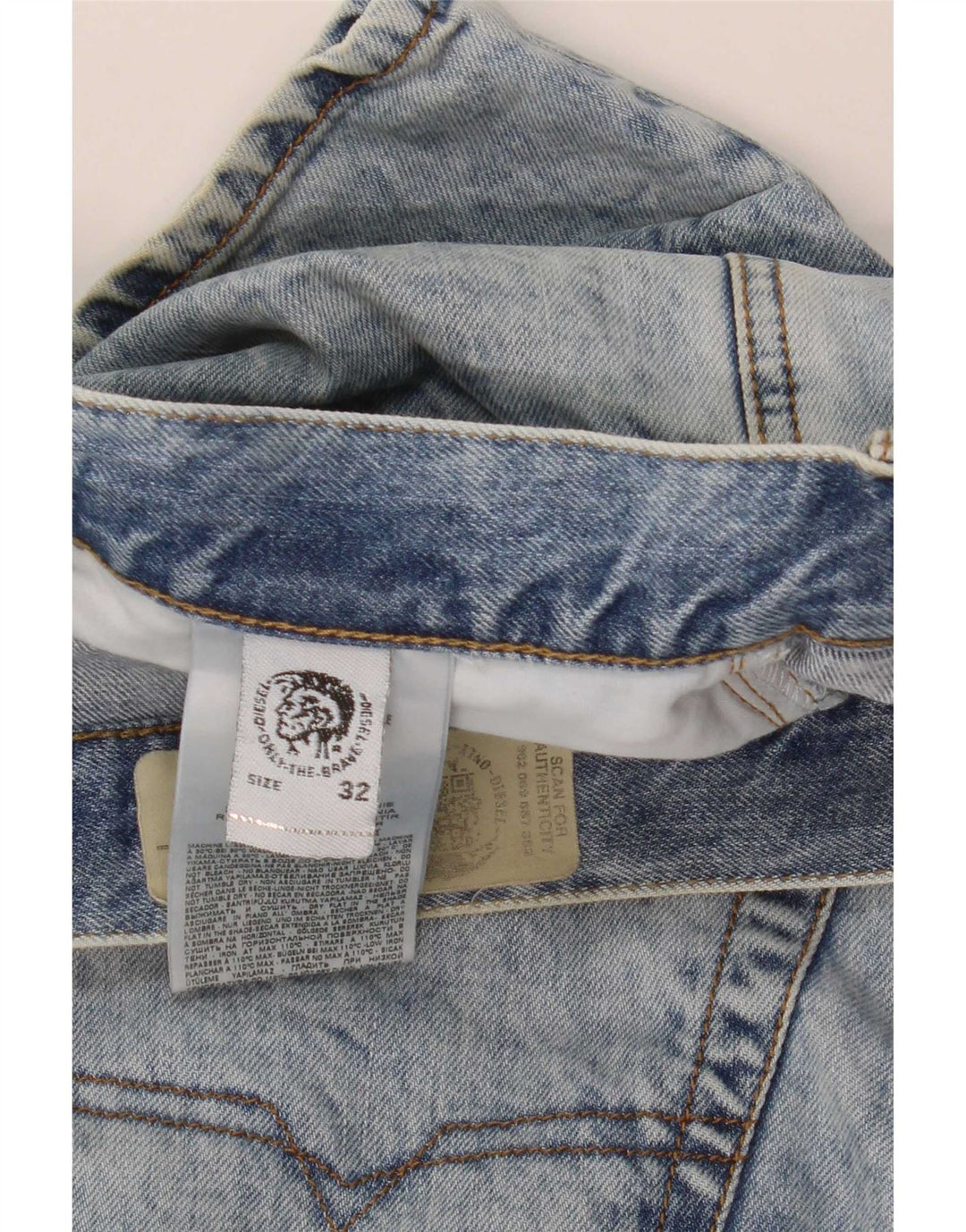 Shorts jeans masculino Diesel D-Mirk Slim W32 algodão azul médio