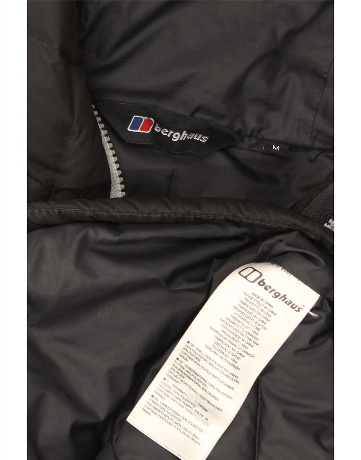 Jaqueta masculina acolchoada com capuz Berghaus UK 38 poliéster preto médio