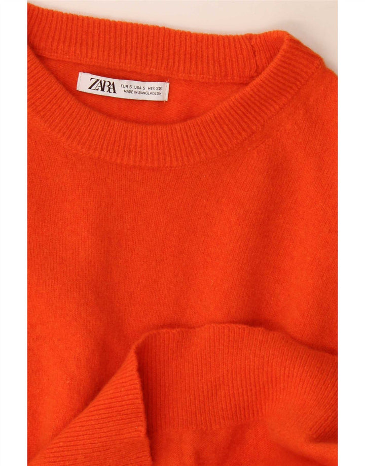 Zara Suéter masculino com gola redonda pequeno laranja