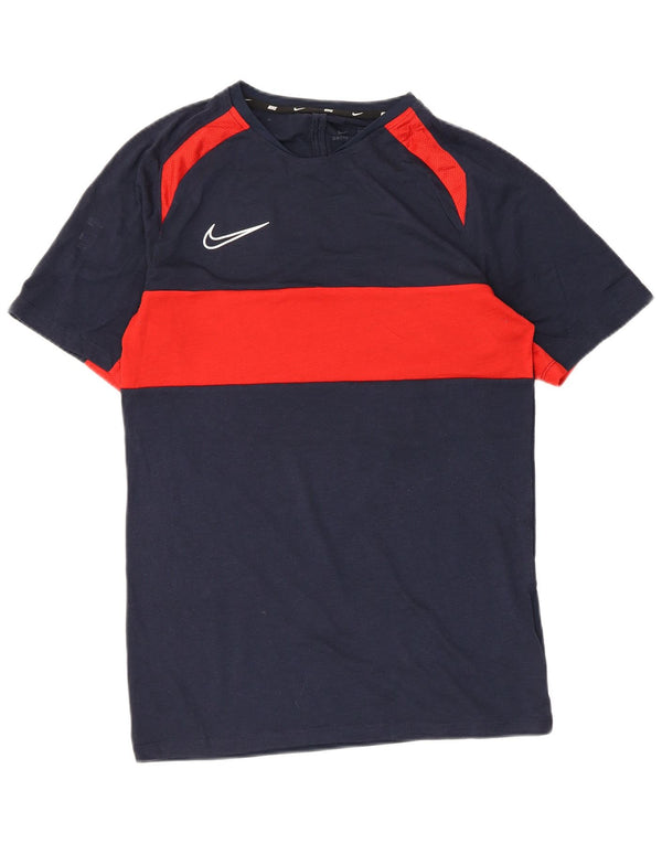 Camiseta Nike Masculina Dri Fit Top Pequeno Azul Marinho Colourblock Poliéster