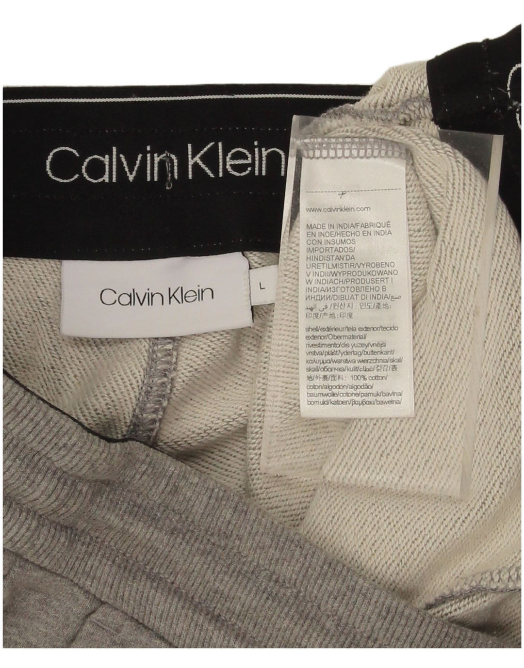 Calça de treino masculina CALVIN KLEIN joggers grande algodão cinza