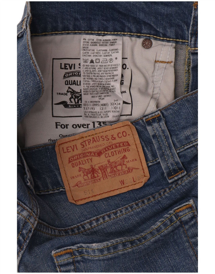 Calça jeans feminina Levi's 511 Slim W32 L26 azul algodão
