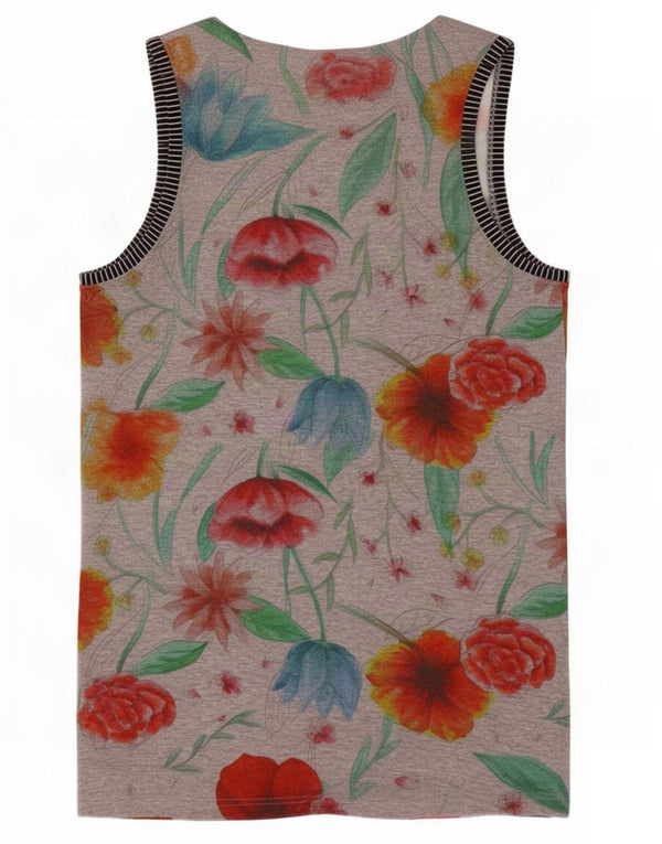 Top de colete gráfico feminino Desigual UK 10 pequeno floral multicolorido