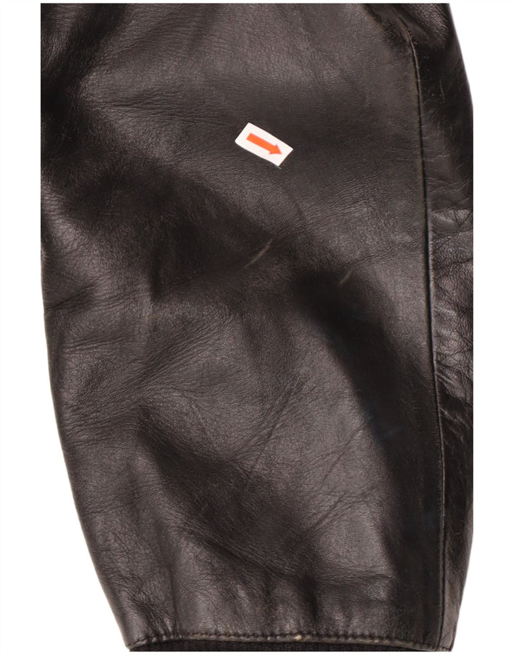 Jaqueta de couro masculina vintage UK 38 média preta clássica