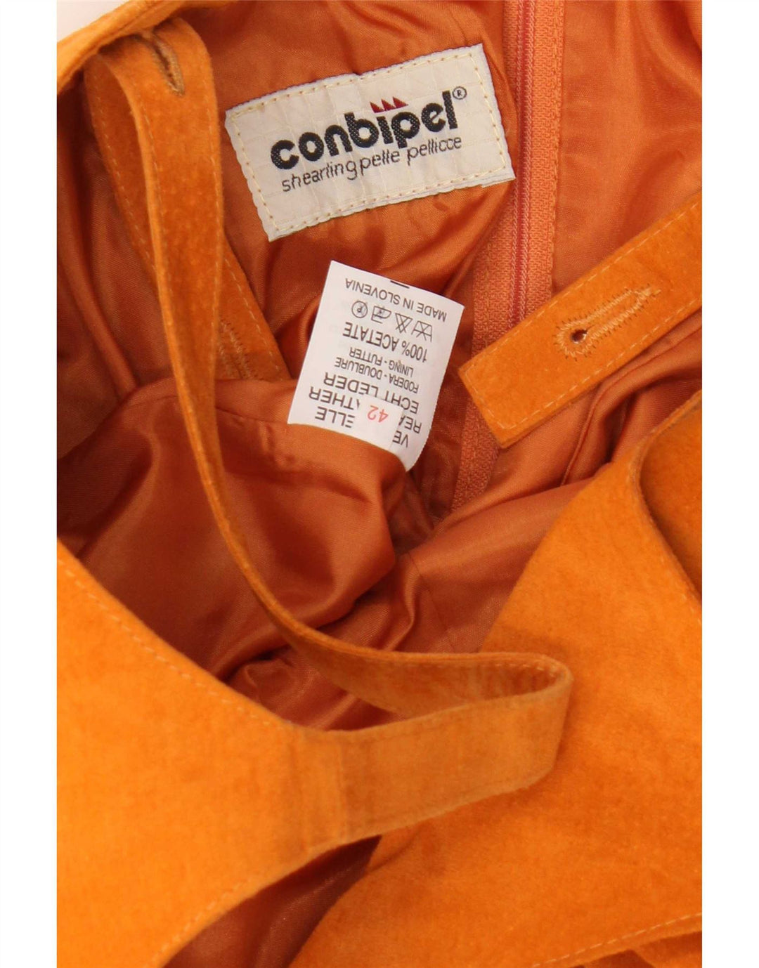 Vestido feminino de camurça Conbipel IT 42 couro laranja médio