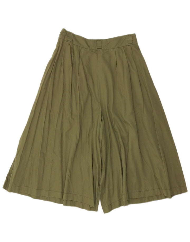 Shorts femininos vintage Cullotes casuais W26 pequeno verde