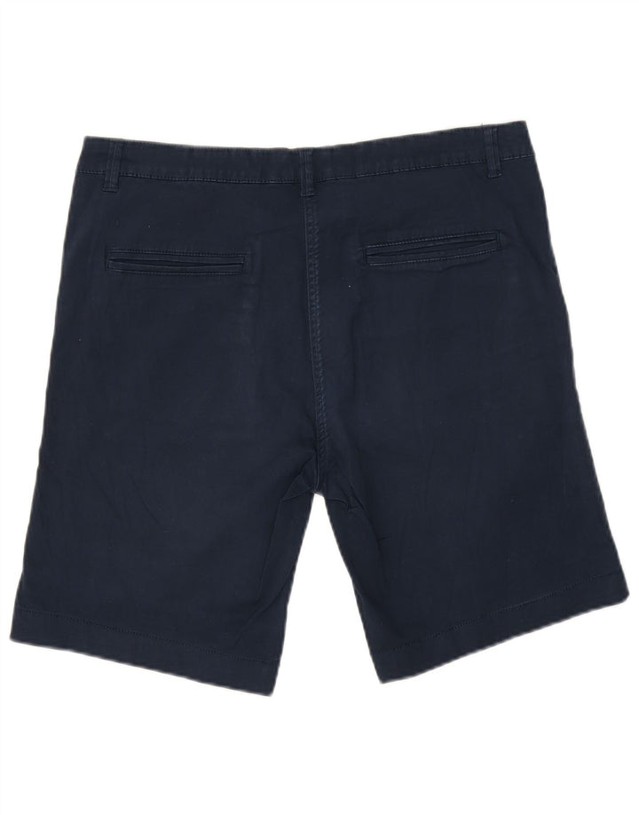 Shorts Chino feminino de ajuste regular da Dack IT 46 grande W34 algodão azul marinho
