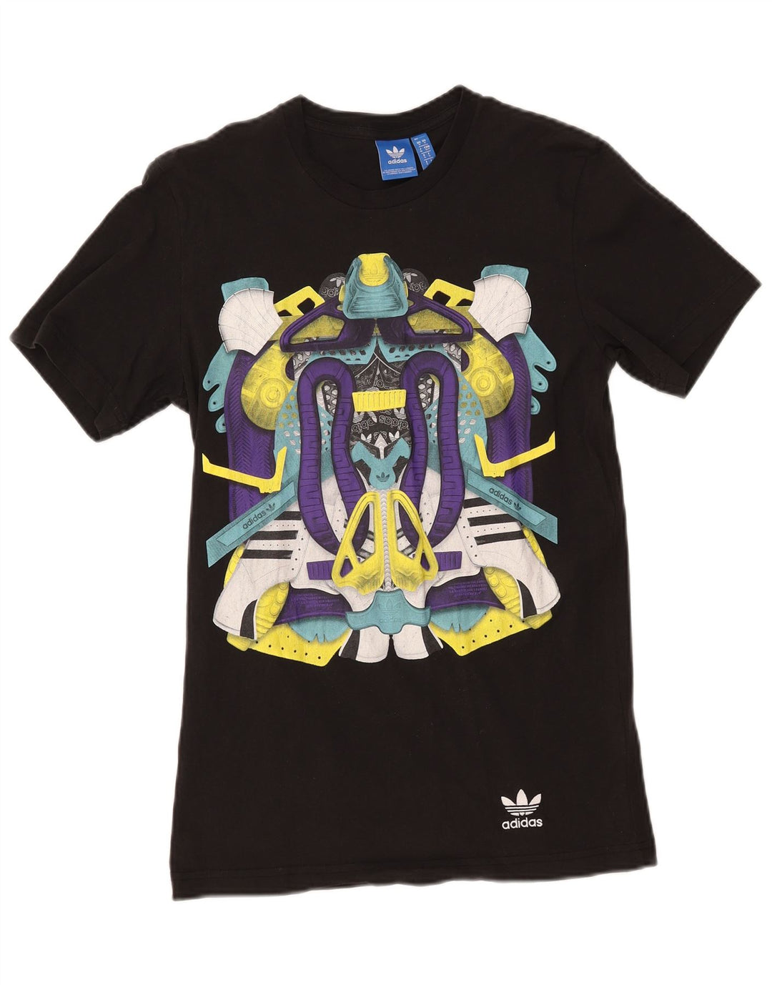 Adidas Mens Graphic T-Shirt Top Pequeno Algodão Preto