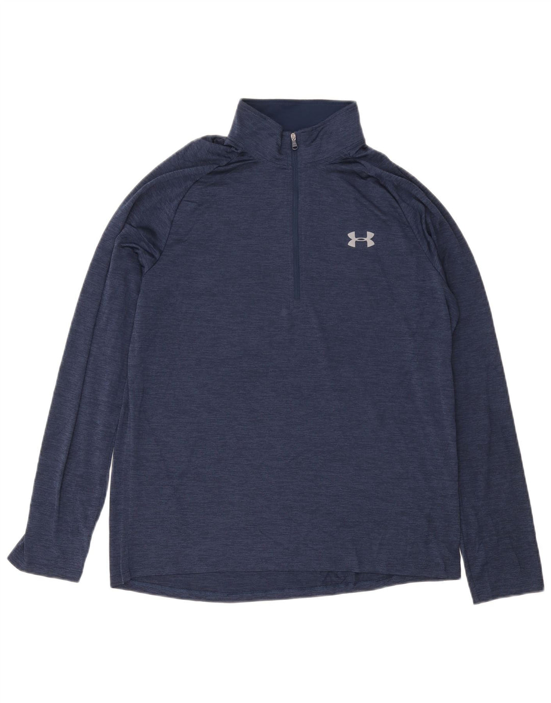 Under Armour Mens Loose Fit Zip Neck Top Manga Longa Grande Azul