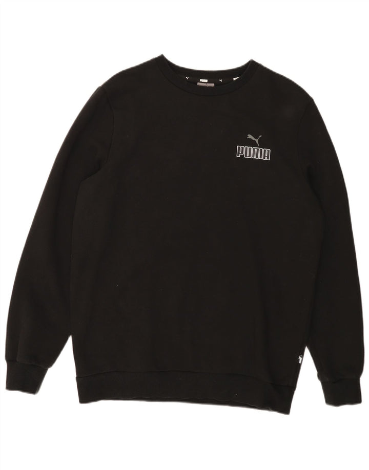 PUMA Mens Moletom Jumper Médio Algodão Preto