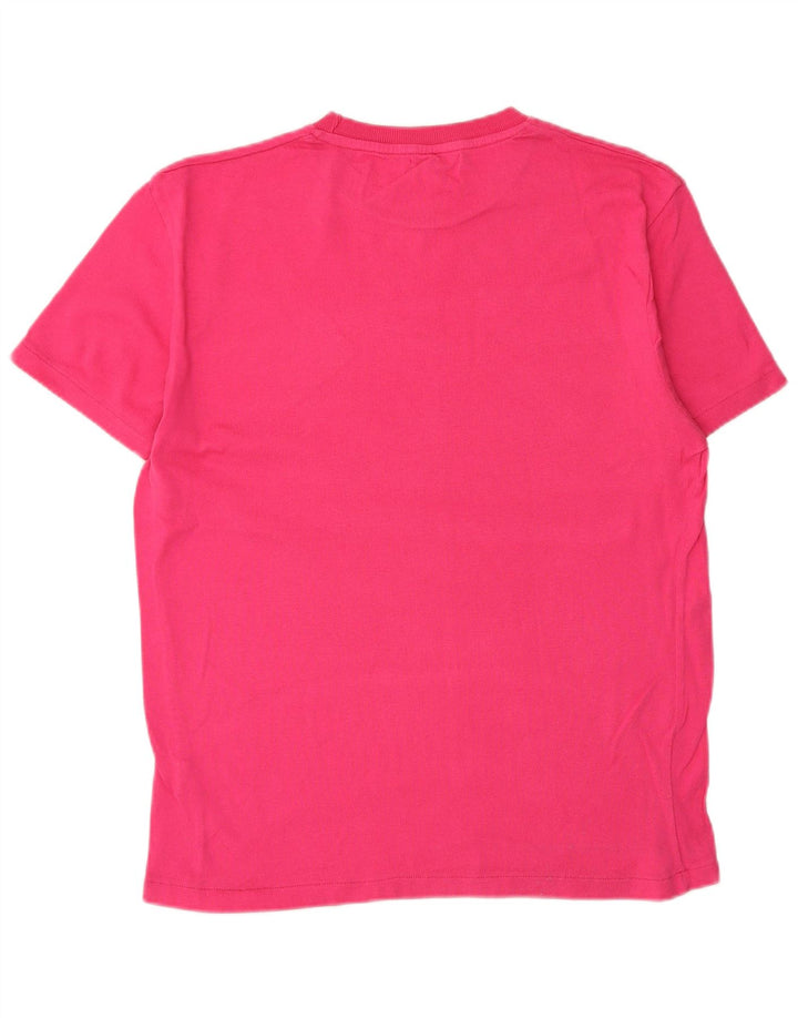 Camiseta feminina Zara UK 14 algodão rosa médio