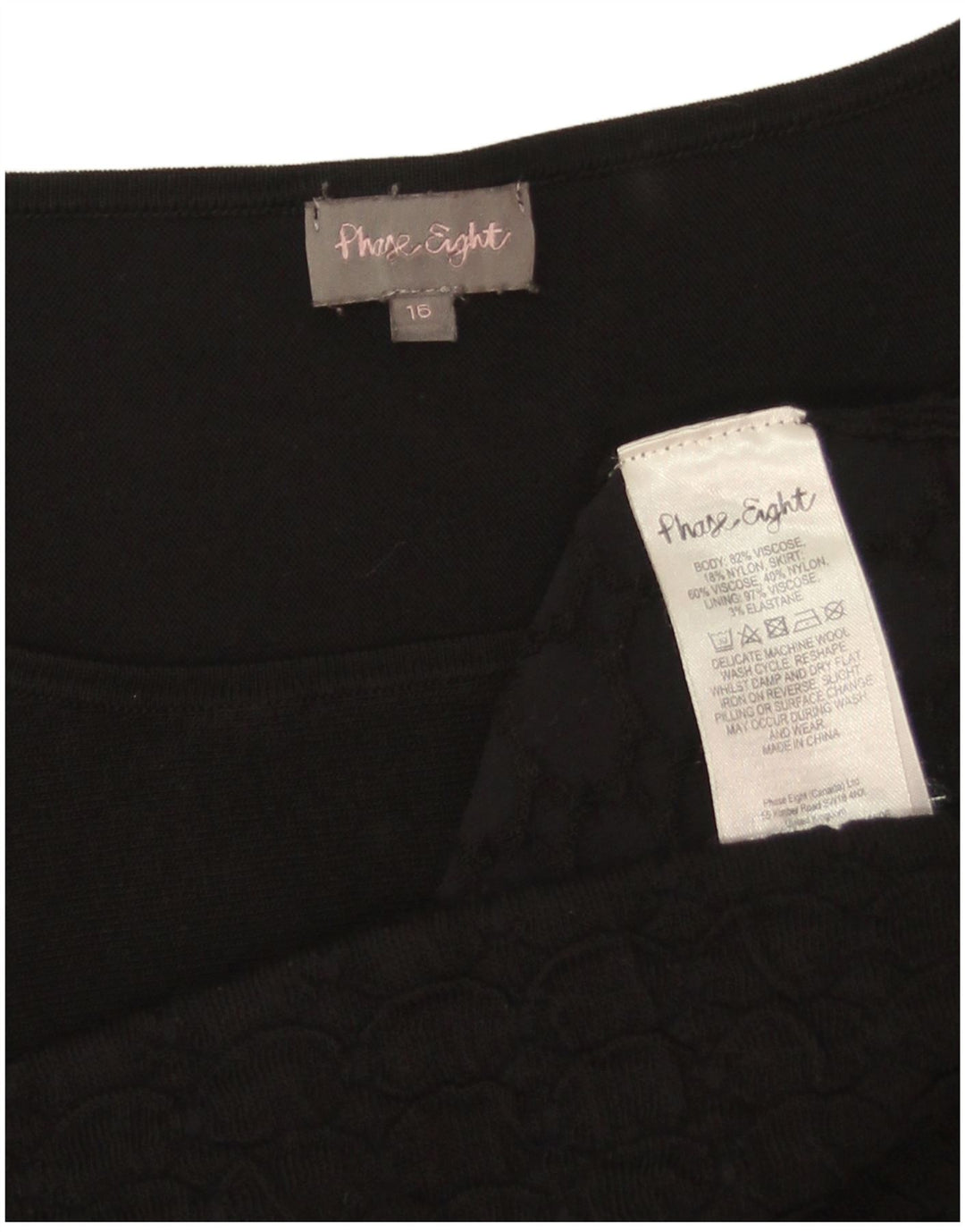 Vestido bainha grande feminino Phase Eight Reino Unido 16 grande viscose preta