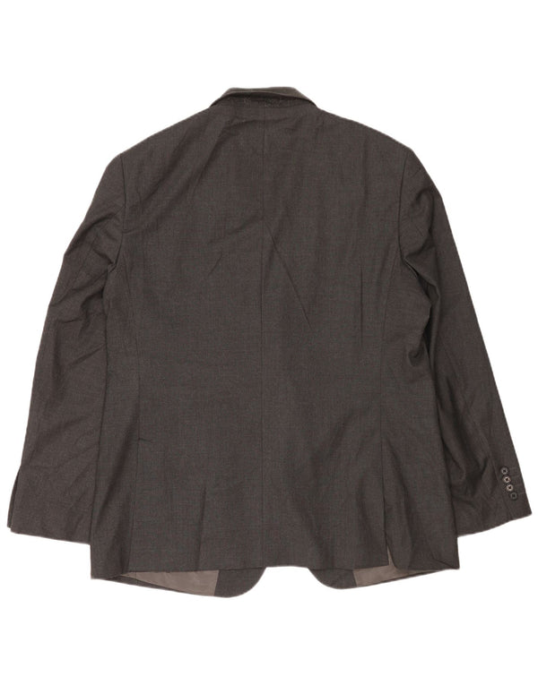 Jaqueta blazer masculina MARKS & SPENCER com 2 botões Reino Unido 44 XL cinza poliéster