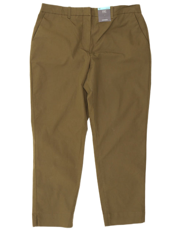 Calça Chino Cônica Feminina Marks & Spencer Reino Unido 14 Grande W34 L25 Cáqui