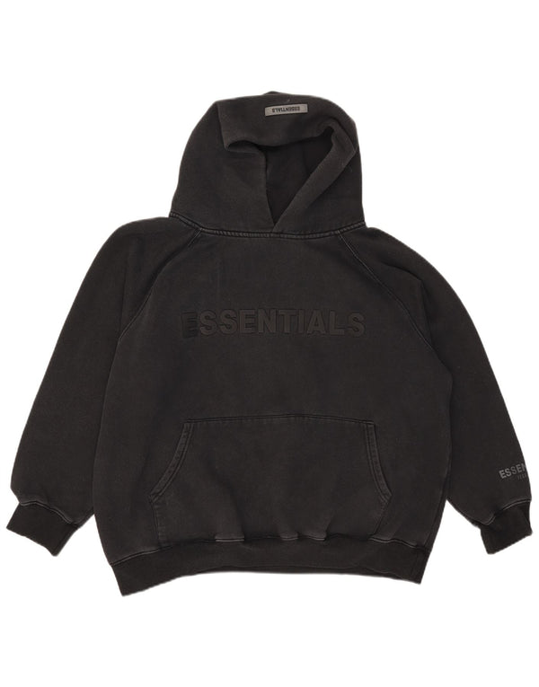 Suéter feminino com capuz e estampa gráfica Essentials UK 14 grande algodão preto