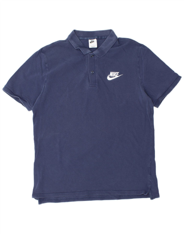 Camisa polo masculina NIKE grande algodão azul marinho