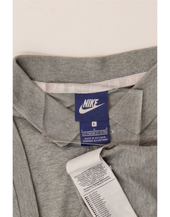 Camisa polo masculina Nike 12-13 anos grande algodão cinza
