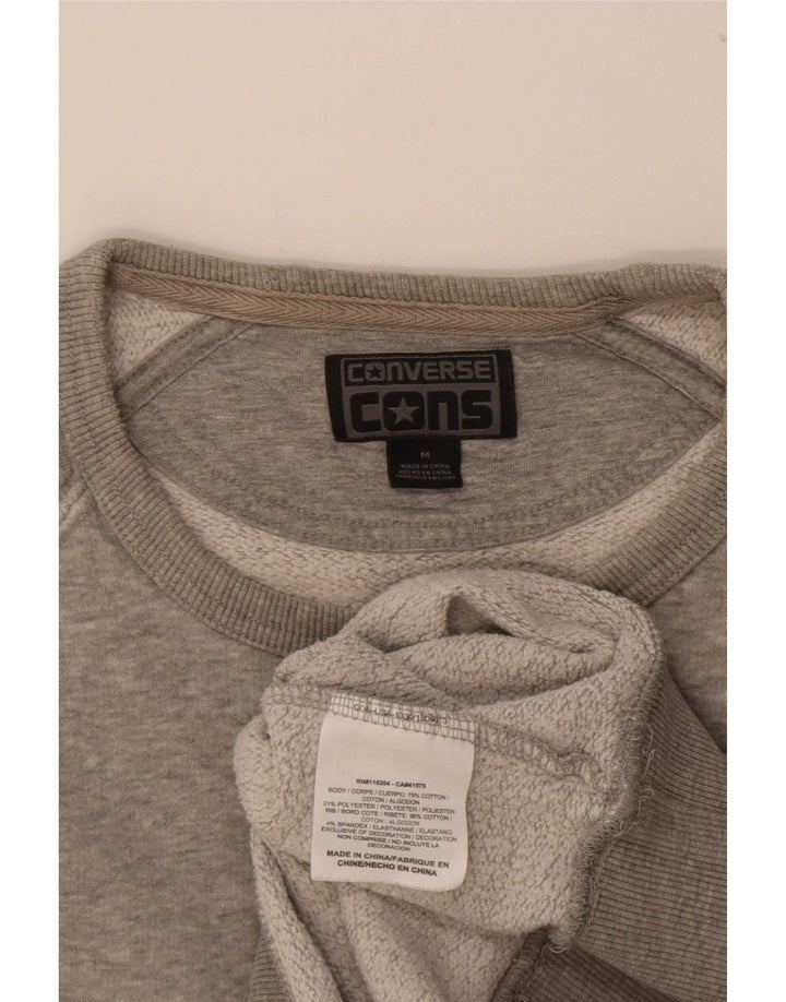 Converse feminino gráfico moletom jumper UK 14 médio cinza algodão