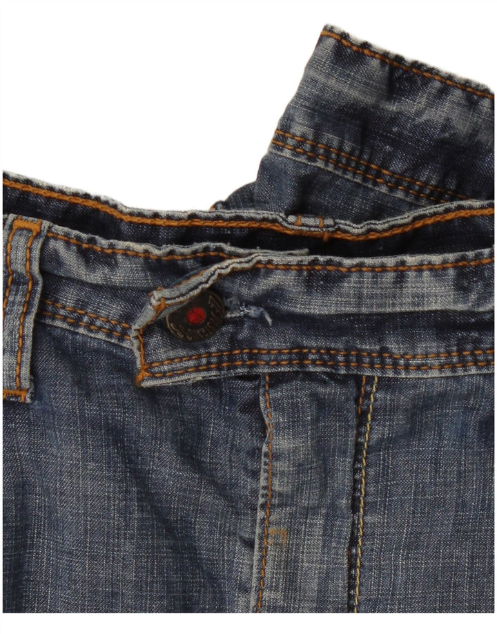 Mini saia jeans feminina Levi's W38 XL azul