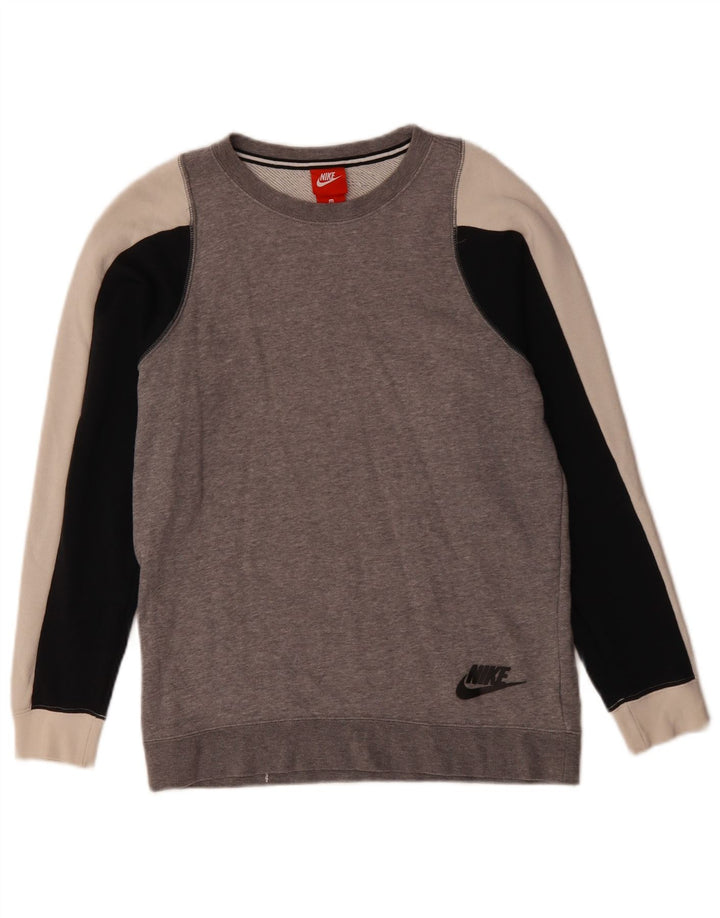 Moletom masculino Nike Jumper XS cinza colorblock algodão