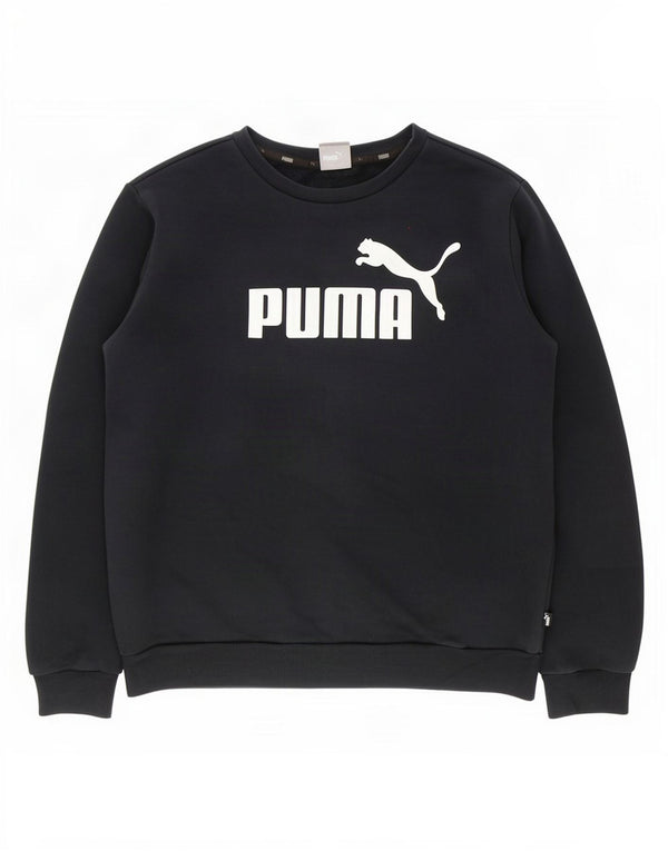 Puma Mens Graphic Moletom Jumper Médio Algodão Preto
