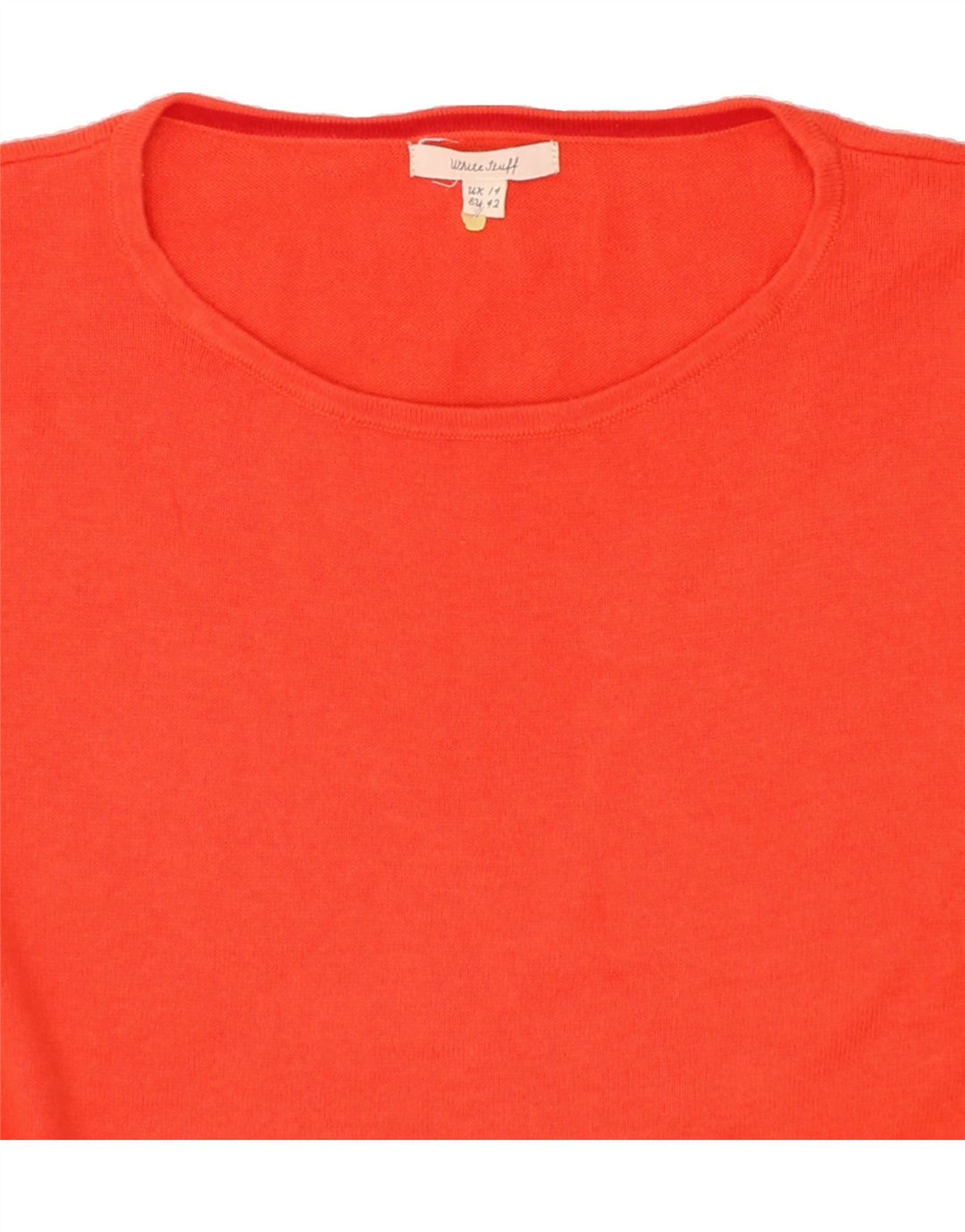 WHITE STUFF Womens Boat Neck Jumper Sweater UK 14 Large  Orange Cotton Vintage White Stuff and Second-Hand White Stuff from Messina Hembry 