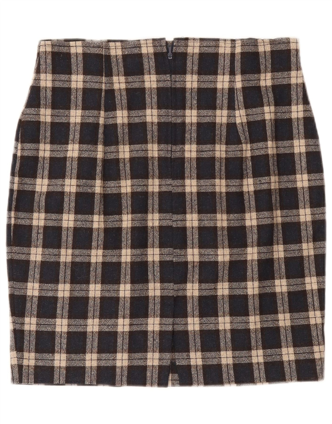 Saia lápis feminina vintage W30 xadrez preto médio