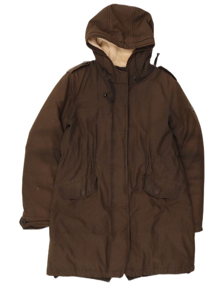Jaqueta parka feminina com capuz WRANGLER Reino Unido 14 algodão cáqui médio